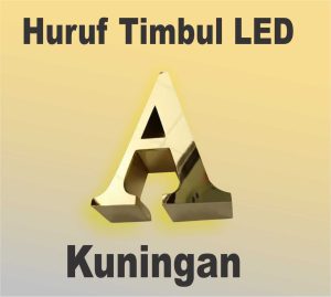Huruf Timbul LED Kuningan
