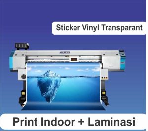 Sticker Vinyl Transparant Print Indoor +Laminasi