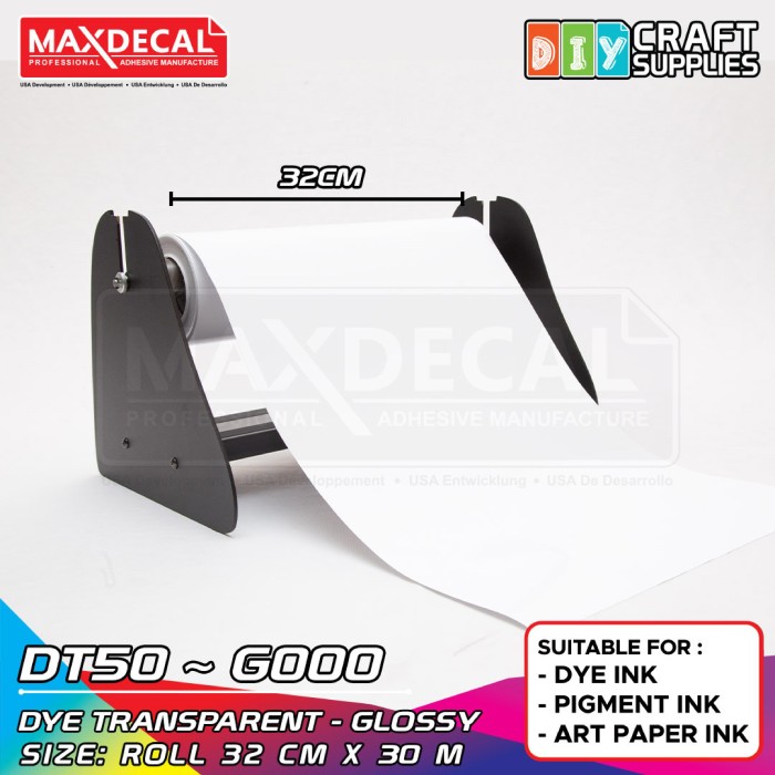 01923767-0cbe-4393-a0cd-1e9aa6f785f3.jpg RSTICKER - Stiker Vinyl Transparent PET Inkjet Coating A3 32cm x 30m Roll DT50 - Gambar 1