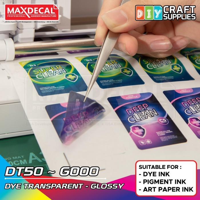 53776585-fe47-4e03-a551-ca23c166a077.jpg RSTICKER - MAXDECAL DIY Stiker Vinyl Transparent PET Inkjet Coating DT50-G000 - Gambar 1