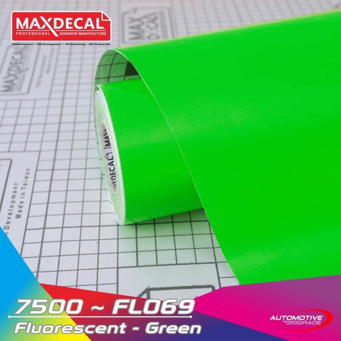 707b648b-8bdc-41c0-ba43-75aae0f7a4ad.jpg RSTICKER - MAXDECAL Fluorescent FL 069 GREEN Warna Stabilo Hijau Neon 45 cm ROLL - Gambar 1