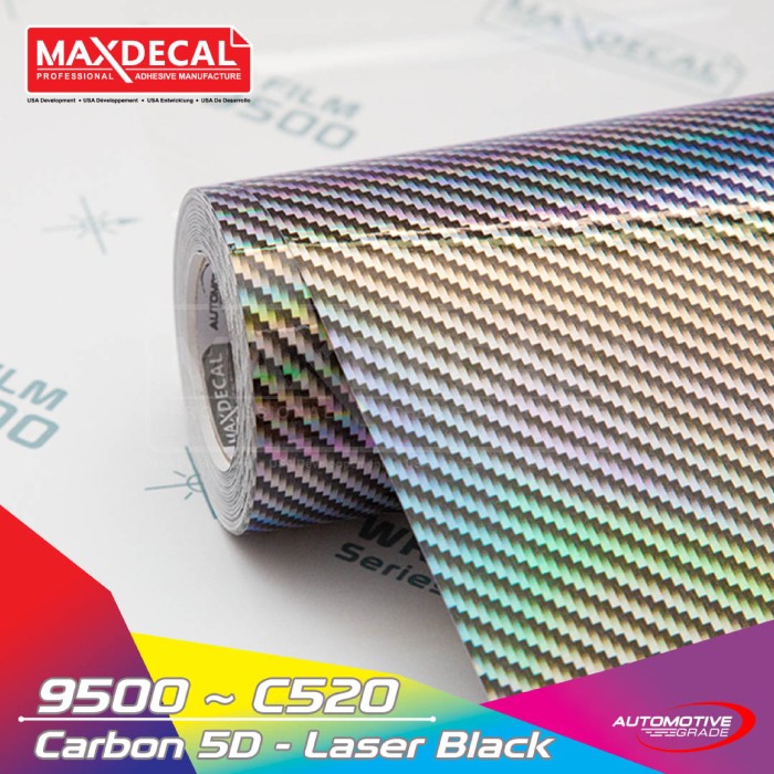 fa3f1c66-7e5b-43bb-bbc5-eedbb51df170.jpg RSTICKER - MAXDECAL Carbon 9500-C520 5D BLACK LASER 152 cm METERAN Kevlar Look - Gambar 1